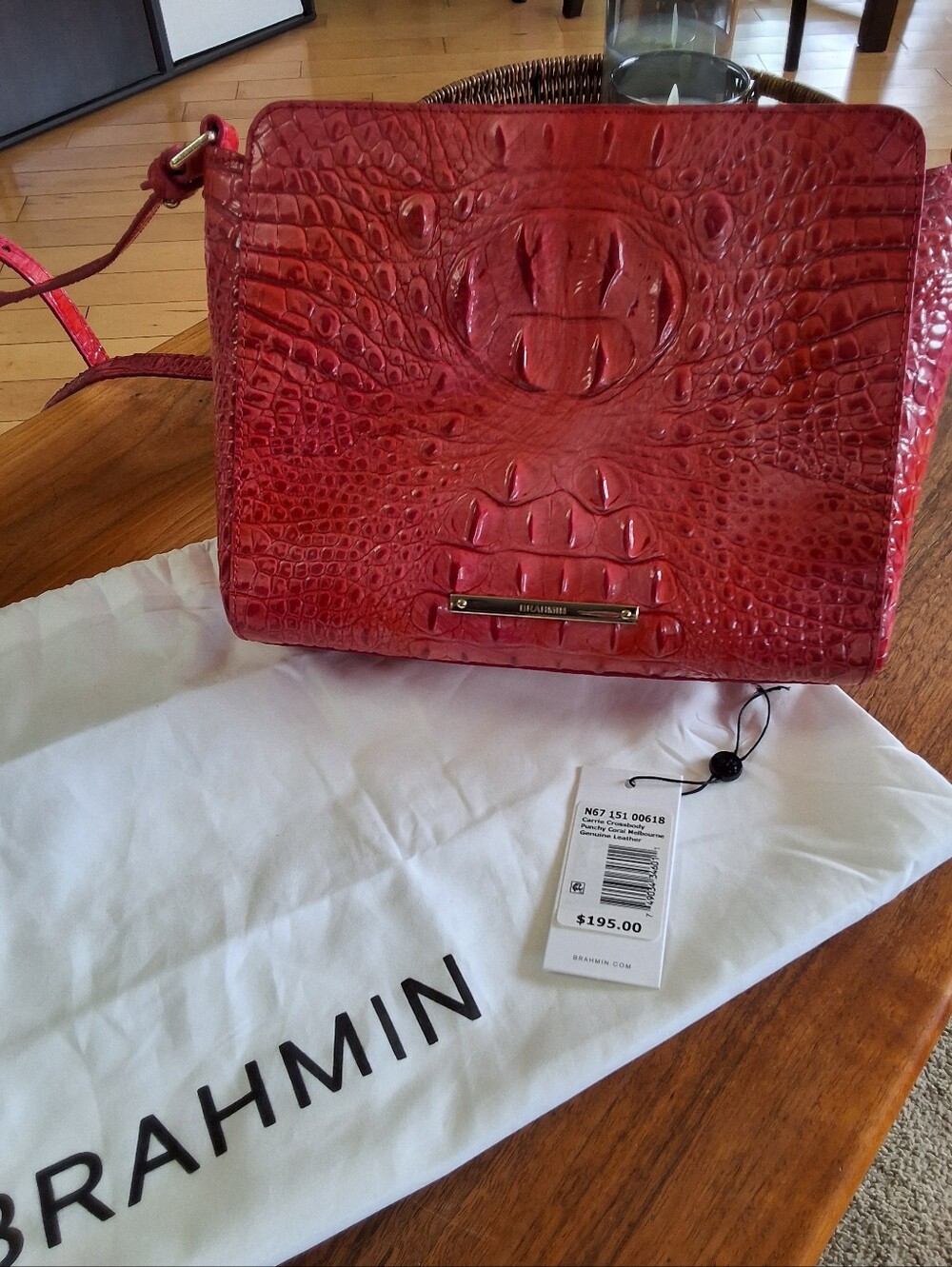 BRAHMIN - Carrie Crossbody Punchy Coral Melboume